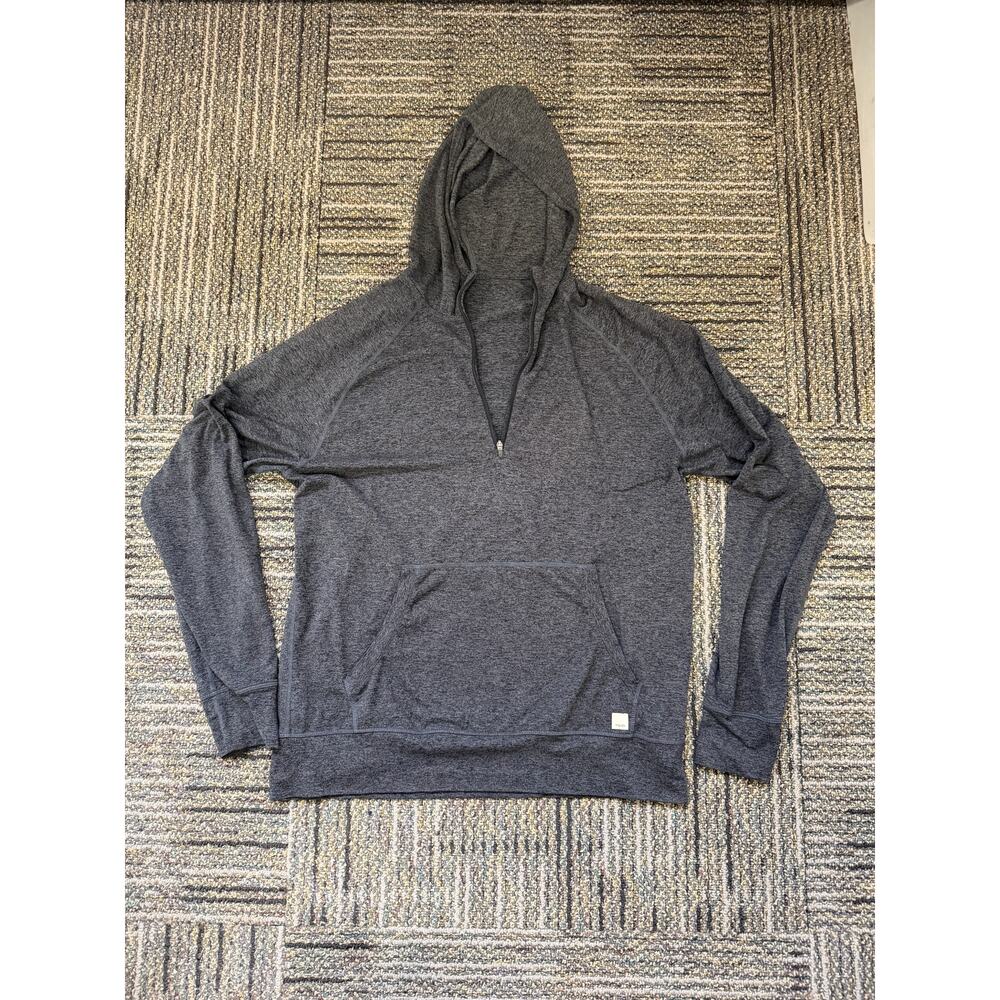 Vuori Mens M Ponto Performance Half Zip Hoodie - Charcoal Heather